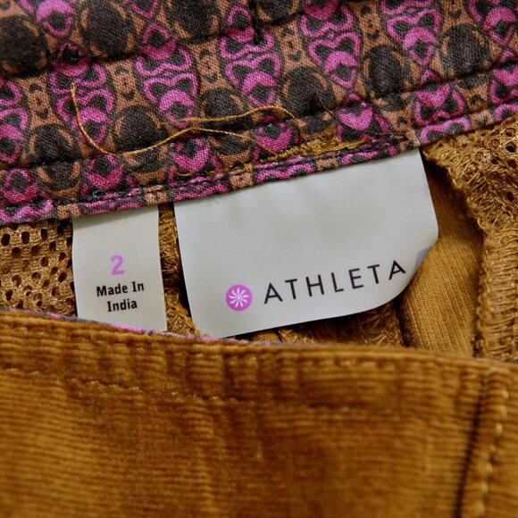 Athleta Old Gold Whenever Cord Cotton Blend Corduroy Midi Skirt - Picture 12 of 13